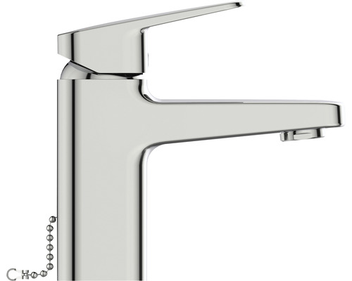 Robinet de lavabo en métal avec tirette à chaîne