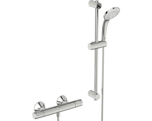 Robinet de douche avec thermostat Ideal Standard Ceratherm T25 chrome A7203AA Système de douche avec thermostat, barre de douche et douchette à main