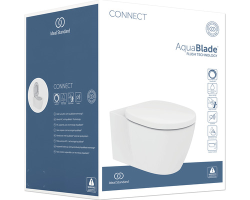 WC suspendu Ideal Standard Connect avec technologie de chasse d''eau AquaBlade