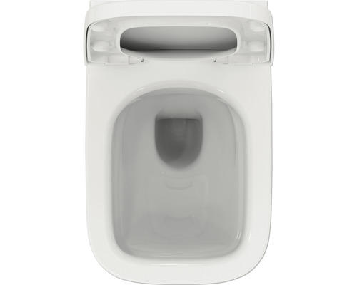 Toilettes en céramique avec abattant ouvert par le haut