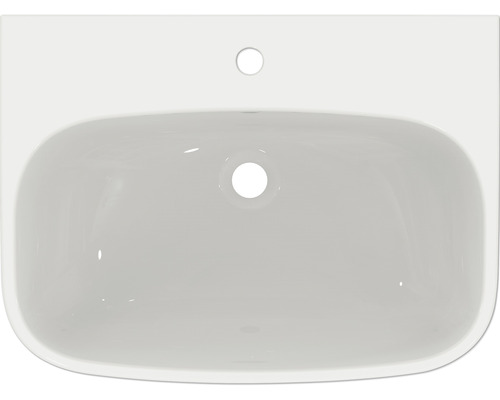 Vue de dessus d''un lavabo rectangulaire en céramique