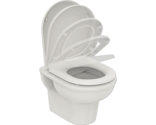 WC suspendu Ideal Standard Keramag/GEBERIT Exacto cuvette à fond creux sans bride blanc avec abattant R002601