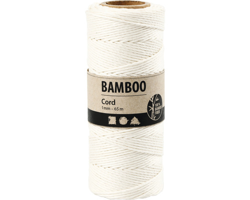 Corde en bambou blanc 1 mm 65 m