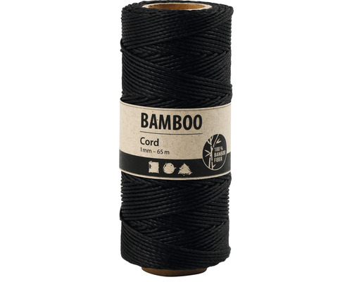 Bambuskordel schwarz 1 mm 65 m