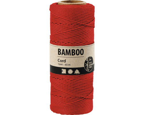 Corde en bambou rouge 1 mm 65 m