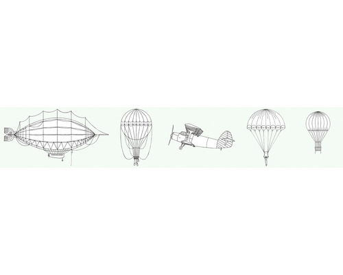 Bordüre 45826 Kids Walls Zeppelin Heißluftballon mintgrün 5 m x 17,5 cm