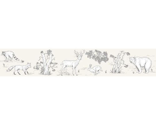 Frise 45810 Kids Walls animaux forêt beige 5 m x 17,5 cm