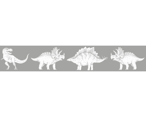 Frise 45804 Kids Walls dinosaures gris 5 m x 17,5 cm
