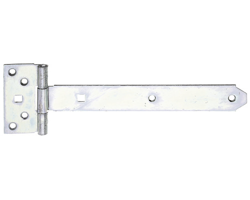 Penture droite type 124 léger, 250 x 33 mm galvanisé, passivation couche épaisse Fiche en T pour portes et portails
