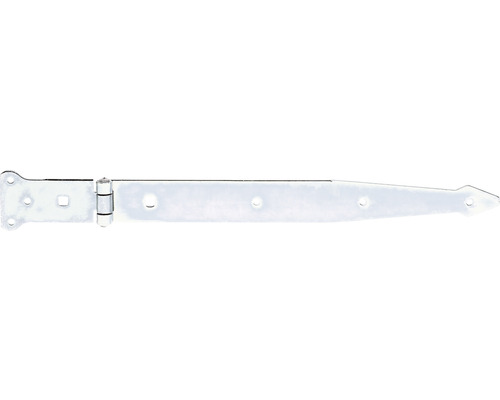 Penture anglaise type 64 lourde, 400 x 45 mm galvanisée, passivation couche épaisse Longue penture en T