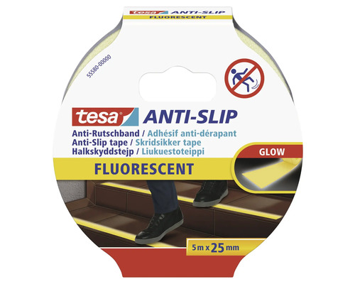 tesa Anti-Rutschband fluoreszierend 5m x 25mm Tesa Antirutschband, fluoreszierend, 5 m x 25 mm