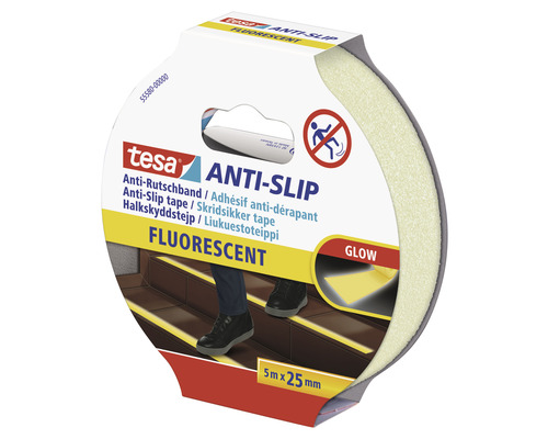 Tesa Bande antidérapante fluorescente, 5 mètres sur 25 millimètres
