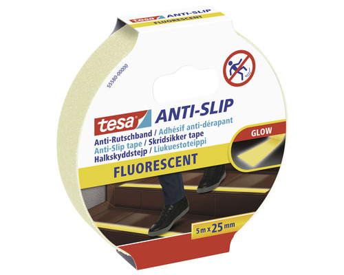Ruban antidérapant fluorescent Tesa, 5 mètres sur 25 millimètres