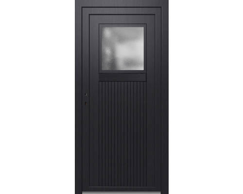 Porte de service KT 51 plastique blanc/anthracite 98x198 cm tirant droit