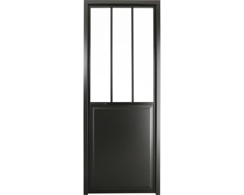 Halbe Tür mit Glaseinsatz im oberen Bereich