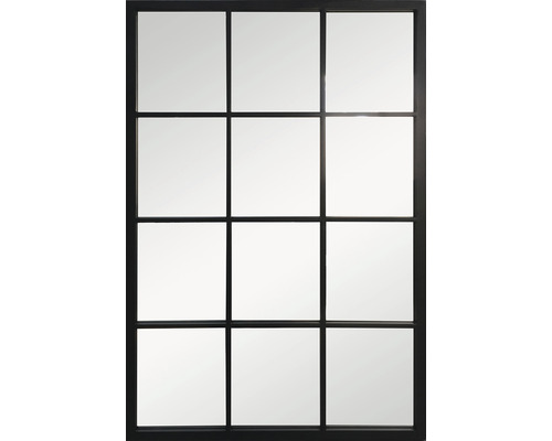 Miroir fenêtre en métal noir 60x90 cm