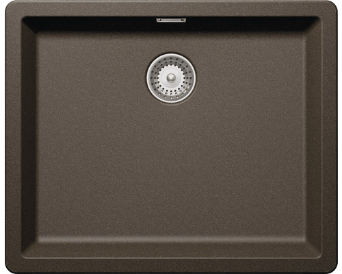 Évier Schock Greenwich N-100L 556 x 456 mm bronze GREN100LABRO sans égouttoir Évier en matériau composite avec garniture d''écoulement