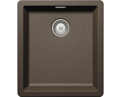 Évier Schock Greenwich N-100S 406 x 456 mm bronze GREN100SUBRO sans égouttoir Évier en matériau composite avec drain