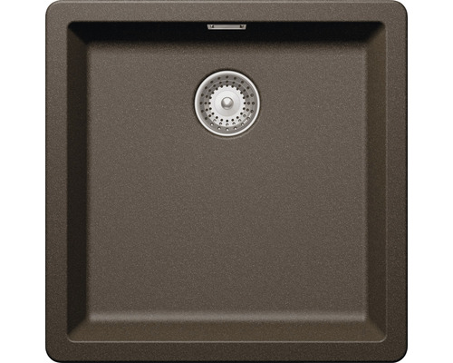 Évier Schock Greenwich N-100 456 x 456 mm bronze GREN100UBRO sans égouttoir Évier de cuisine carré en pierre