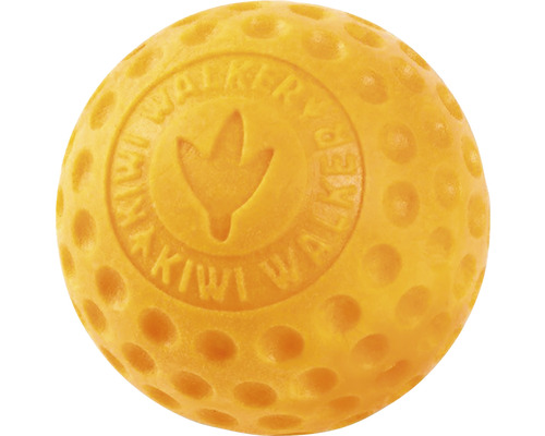 Balle de jeu pour chien avec picots et empreinte de patte de kiwi