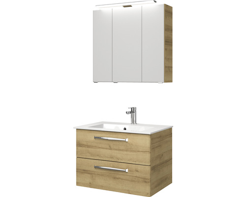 Meuble-lavabo avec meuble sous-lavabo et armoire de toilette pour salle de bains