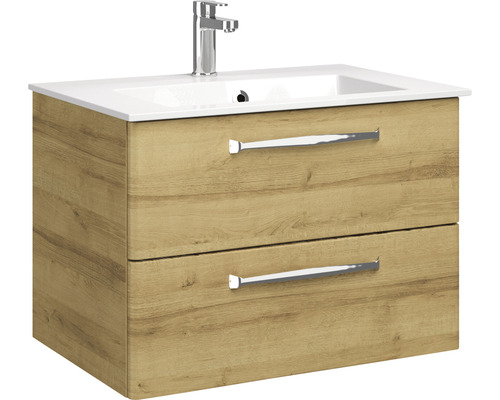 Meuble sous-lavabo avec deux tiroirs et lavabo à poser