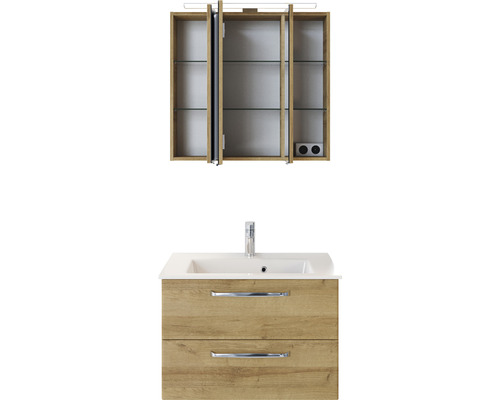 Combinaison de lavabo avec armoire de toilette et éclairage LED pour la salle de bain
