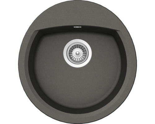 Évier Schock Manhattan R-100 470 x 490 mm asphalte MANR100UGAS sans égouttoir Évier de cuisine rond avec drain