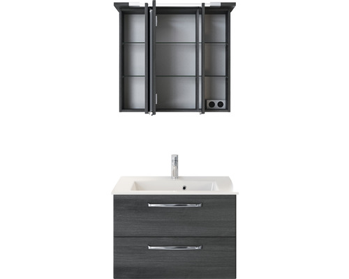 Combinaison de meuble-lavabo de salle de bains avec armoire de toilette et deux tiroirs