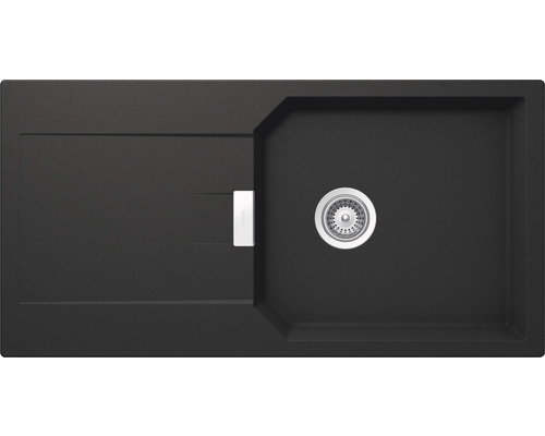 Évier Schock Manhattan D-100L 1000 x 510 mm onyx MAND100LAGON avec égouttoir Évier en granit avec égouttoir