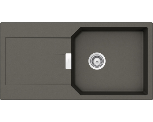 Évier Schock Manhattan D-100L 1000 x 510 mm asphalte MAND100LAGAS avec égouttoir Évier en granit avec égouttoir et cuve
