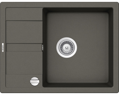 Évier Schock Manhattan D-100 650 x 500 mm asphalte MAND100UGAS avec égouttoir Évier en pierre avec égouttoir