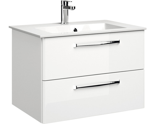 Waschtischunterschrank mit zwei Schubladen und Aufsatzwaschbecken