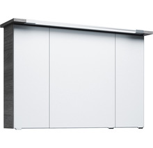 Badmöbel-Set Pelipal Kumba BxHxT 107 x 200 x 50 cm Frontfarbe graphit struktur quer mit Mineralguss-Waschtisch weiß 99.107012519