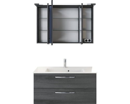 Ensemble de meubles de salle de bains avec meuble sous-vasque, lavabo et armoire de toilette