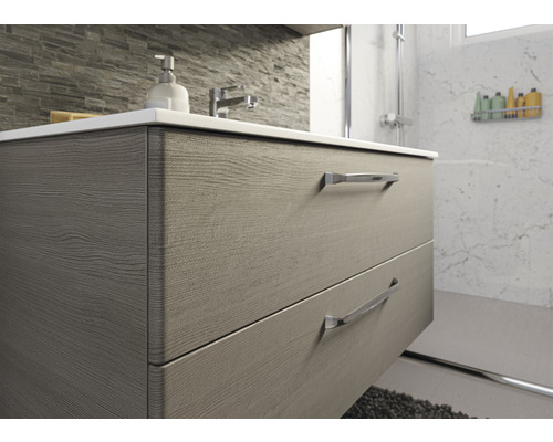 Meuble sous-lavabo avec deux tiroirs dans la salle de bain