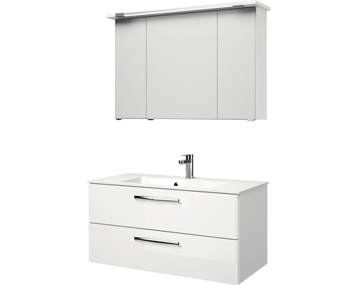 Meuble sous-lavabo avec deux tiroirs et armoire de toilette pour la salle de bain