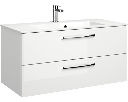 Meuble sous-lavabo avec deux tiroirs et lavabo à poser