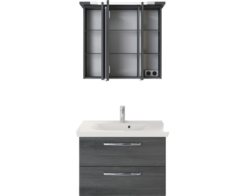 Waschtischkombination mit Waschbeckenunterschrank, Waschbecken und Spiegelschrank für das Badezimmer