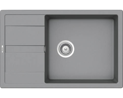 Évier Schock Manhattan D-100LS 780 x 500 mm croma MAND100LSAGCR avec égouttoir Évier en granit avec égouttoir