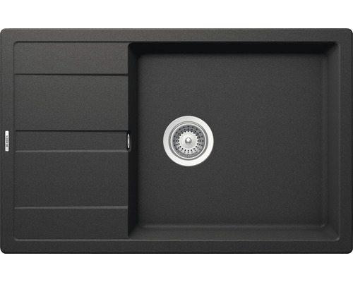 Évier Schock Manhattan D-100LS 780 x 500 mm nero MAND100LSAGNE avec égouttoir Évier de cuisine noir en granite avec égouttoir
