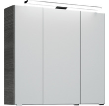 Set de meubles de salle de bains Pelipal Kumba lxhxp 77 x 200 x 50 cm couleur de façade graphite structure transversale avec vasque en verre blanc 99.77032619