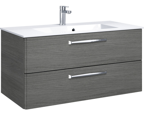 Waschtischunterschrank mit zwei Schubladen, Waschbecken und Armatur