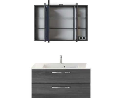 Waschtischkombination mit Spiegelschrank und Waschbeckenunterschrank
