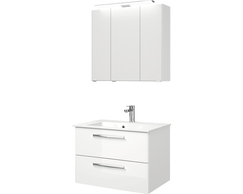 Badezimmer-Set mit Waschtischunterschrank, Waschbecken und Spiegelschrank
