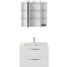 Set de meubles de salle de bains Pelipal Kumba lxhxp 77 x 200 x 50 cm couleur de façade blanc haute brillance avec vasque en fonte minérale blanc 99.77012609-thumb-2
