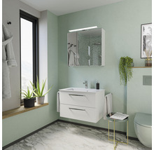 Set de meubles de salle de bains Pelipal Kumba lxhxp 77 x 200 x 50 cm couleur de façade blanc haute brillance avec vasque en fonte minérale blanc 99.77012609-thumb-3
