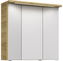 Badmöbel-Set Pelipal Kumba BxHxT 77 x 200 x 50 cm Frontfarbe eiche riviera mit Mineralguss-Waschtisch weiß 99.77012147