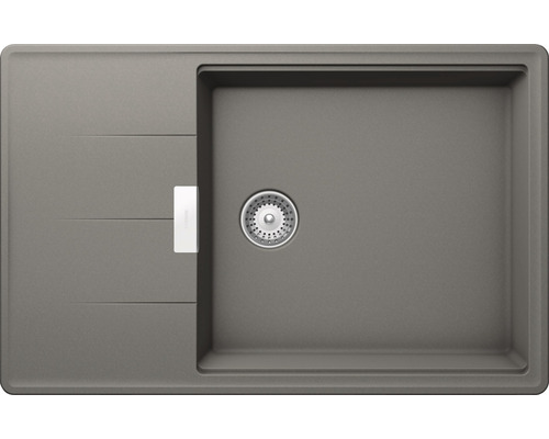 Évier Schock Tia D-100 LS 780 x 500 mm silverstone TIAD100LSUSIL avec égouttoir Évier avec égouttoir et bonde à panier