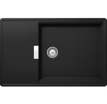 Schwarze Küchenspüle mit Abtropffläche und Becken